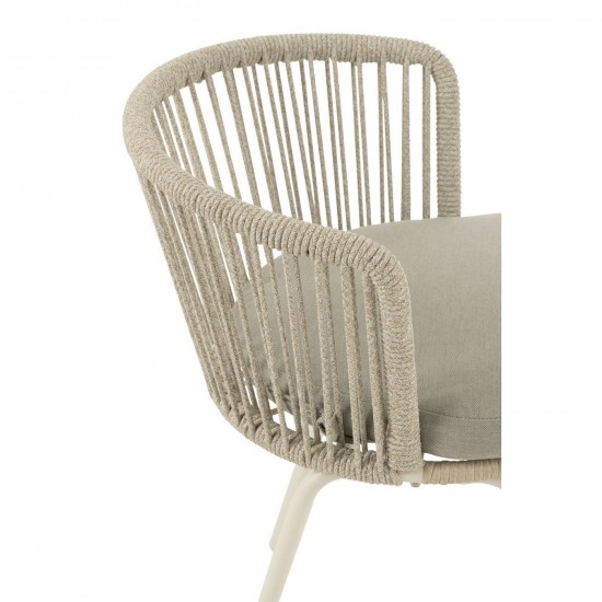 J Line Sedia Toa Metallo Corda Grigio Silla Toa Acero Soga Gris.