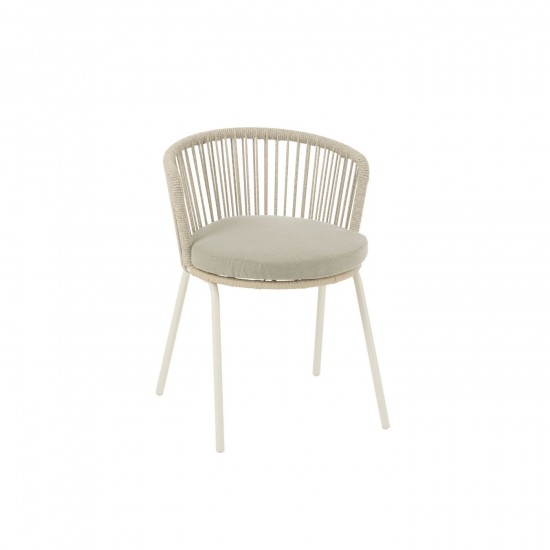 J Line Stoel Toa Metaal Touw Grijs stoelen eetkamerstoelen eethoekstoelen eettafelstoelen eetstoelen JO52360.