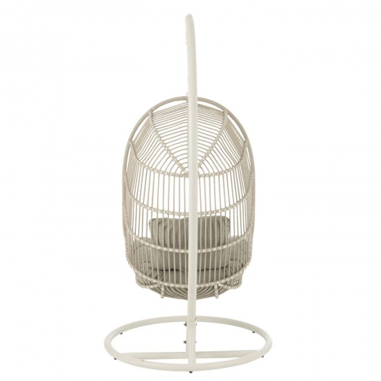 Jline Hangstoel Kussen Egga Metaal Koord Grijs.