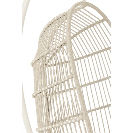 Jline Sillón Egga Suspendidio Acero Soga Gris.