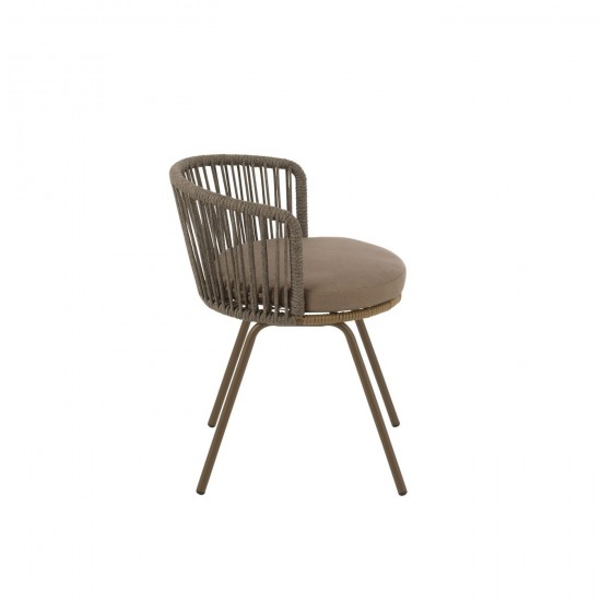 J Line chaises de repas Jolipa Chaise Toa Acier Rope Brun.