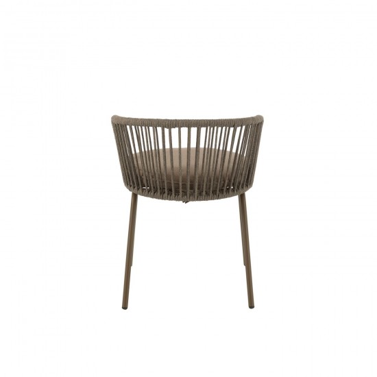 Jline Stoel Toa Metaal Touw Bruin.