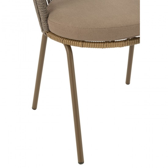 J Line Chair Toa Steel Rope Brown dining chairs.