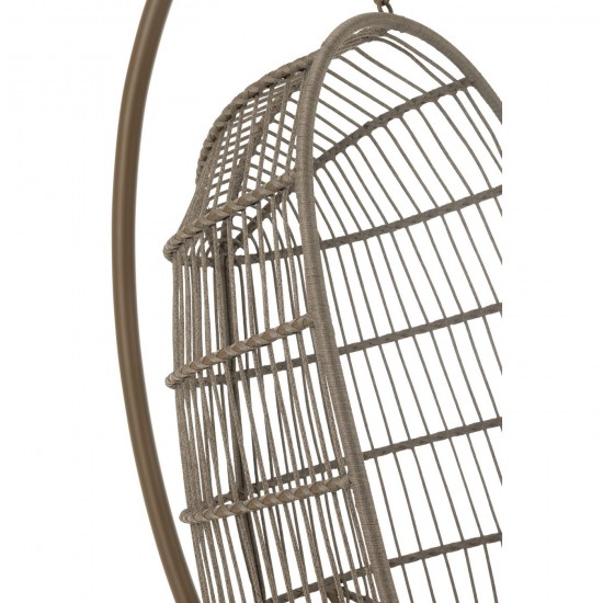 Jline Silla Suspendida Egga Acero Soga Marrón.