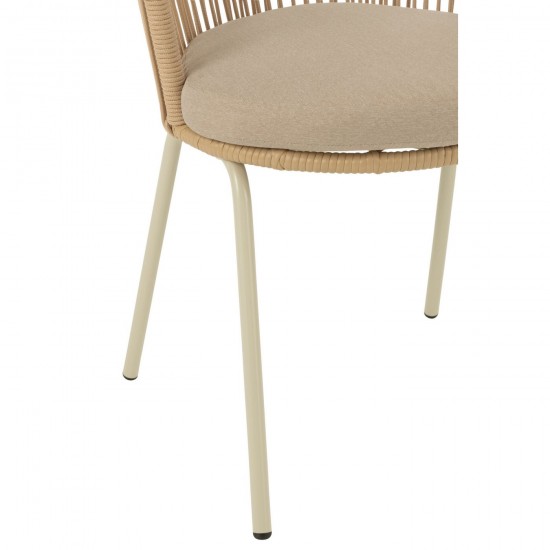 J Line Chair Toa Steel Rope Beige dining chairs.