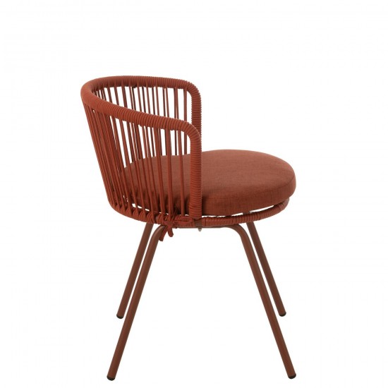 J Line chaises de repas Jolipa Chaise Toa Acier Corde Rouge.