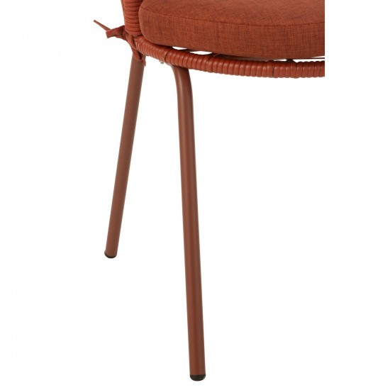J Line Chair Toa Steel Rope Red dining chairs.