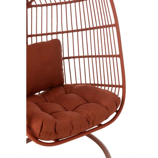 J Line Hangstoel Egga Metaal Koord Rood.