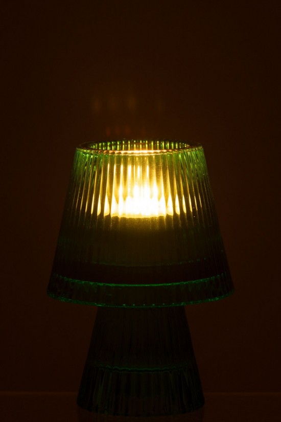 J Line photophores Jolipa Chandelier Chapeau Verre Vert.