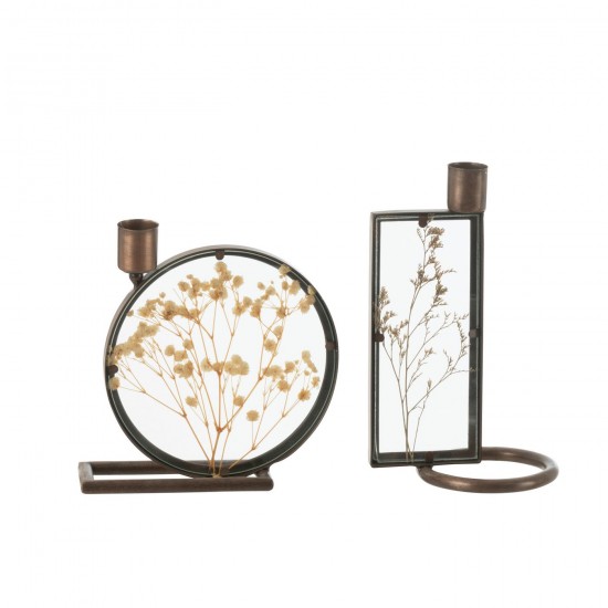 J Line chandeliers candélabres Jolipa Chandelier Mob Fer Cuivre Jaune Assortiment De 2.