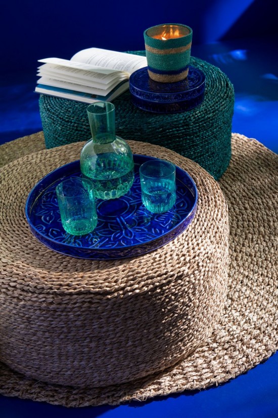 Jline Giftbox 4 Vasos Maya Vidrio Turquesa.