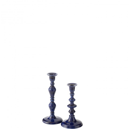 J Line Porte bougies Porte bougies Jolipa Bougeoir Pag Aluminium Bleu.