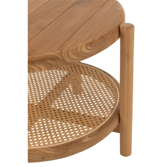 J Line Side Table Round Teak Natural nested side tables sidetables.