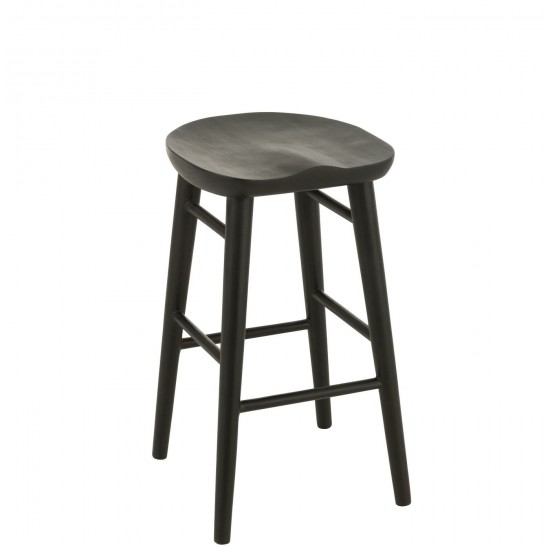 J Line Barstoel Mika Teak Zwart barstoelen JO52962.