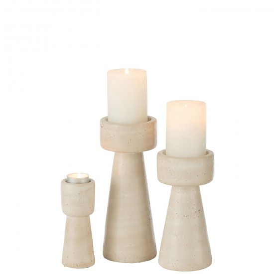 Jline Kandelaar Orlina Cement Creme Large.