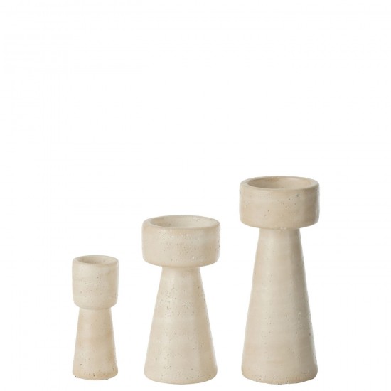 J Line Candleholder Olina Cement Cream Large candleholders candle holders candlesticks.