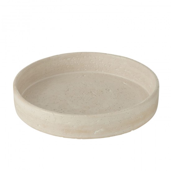 J Line Plateau de service plateaux de service Jolipa Plateau Decoratif Olina Ciment Creme Large.