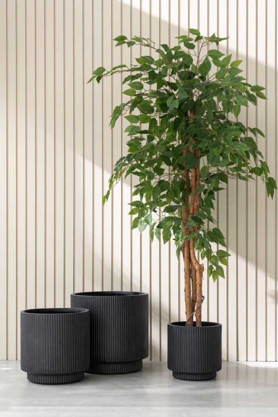 Jline Juego De 3 Cachepots Misty Arcilla Verde.