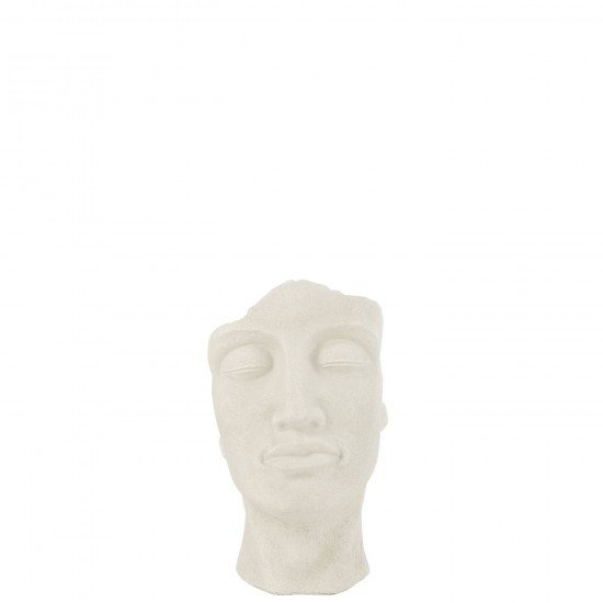 J Line Bloempot David Klei Wit Small bloempotten bloemvaas bloemvazen bloemenvaas bloemenvazen siervaas siervazen bloempotjes JO53167.