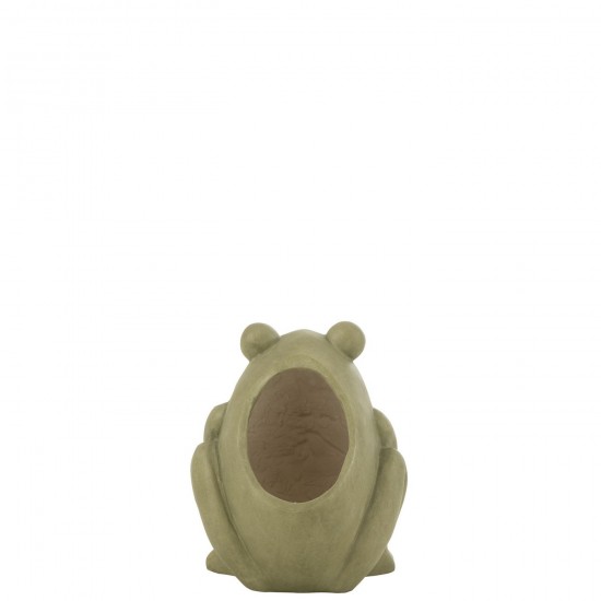 J Line cachepots de fleur Jolipa Cachepot Frog Argile Vert Small.