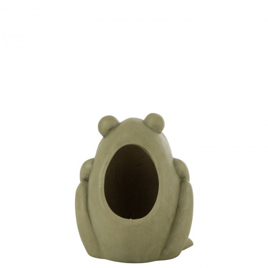 J Line cachepots de fleur Jolipa Cachepot Frog Argile Vert Large.