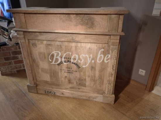 J Line houten bartoog moulins de bouvet j line Industriele manufacture bar bartoog moulins de bouvet met 3 lades naturel hout JO53212.