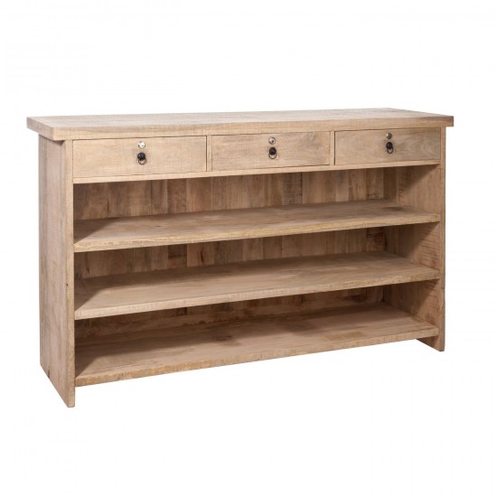 Jline 53212 houten bartoog moulins de bouvet j line J Line Bar Balie Yolande met 3 laden 180cm prebo open barkast Meubels Meub.