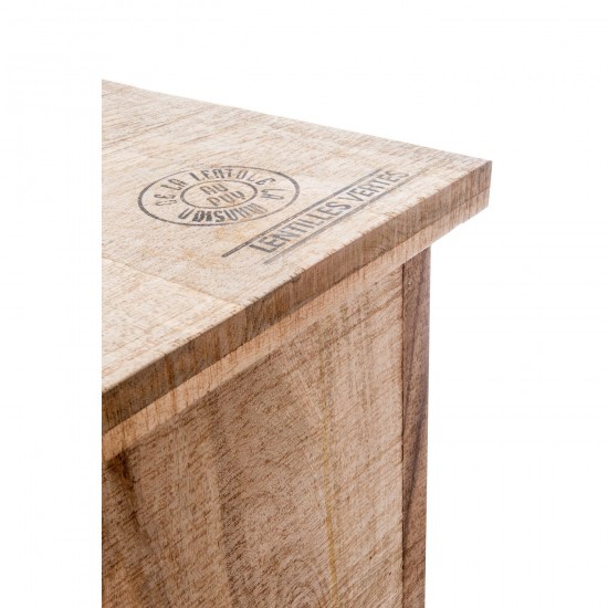 J Line Bar 3 Cassetti 3 Ripiani Legno Naturale Mueble Bar 3 Cajones 3 Tablas Madera Natural.