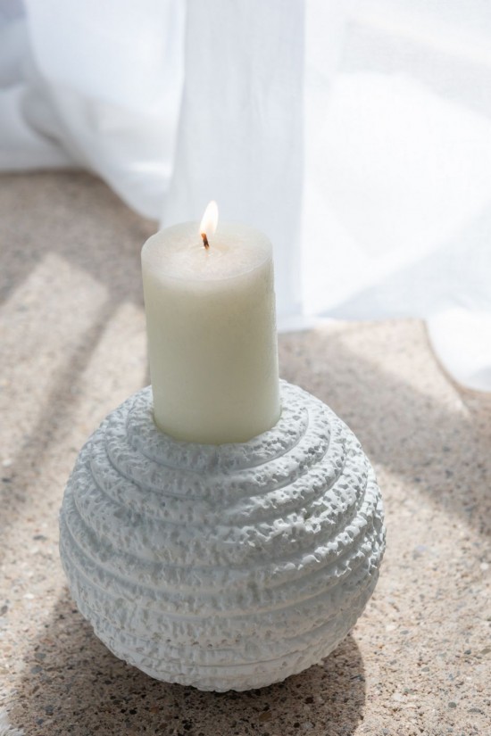 J Line Candeliere Creta Rotondo Cemento Bianco Large Lámpara Creta Redondo Cemento Blanco Large.