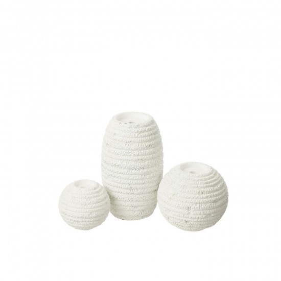 Jline Kandelaar Creta Smal Cement Wit.