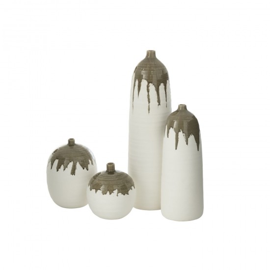 J Line Grands vases Grand vase Vases hauts Vase haut. Jolipa Vase Olea Bouteille Vert Olive Blanc Large.