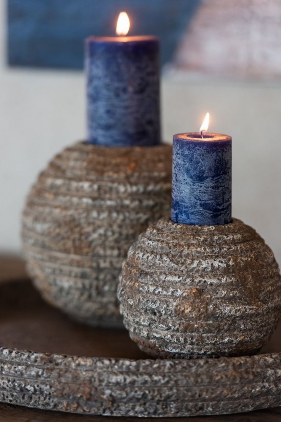 Jline Candelabro Antiguo Redondo Cemento Small.