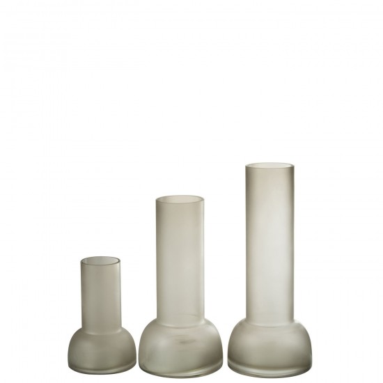 Jline Vaas Kandelaar Yara Glas Greige Large.