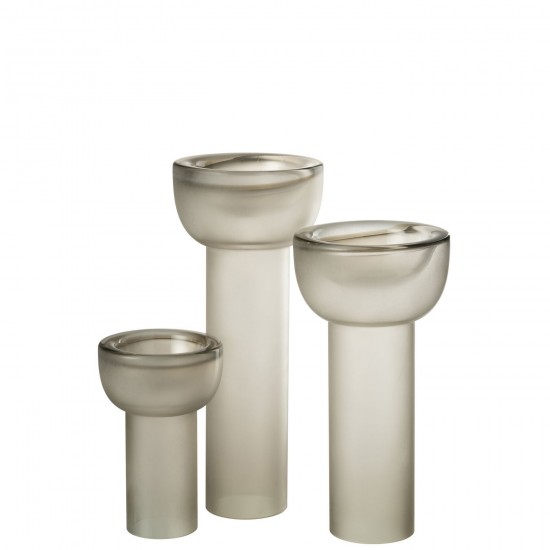 J Line Vase Candleholder Yara Glass Greige Large large vases Tall vases High vases.