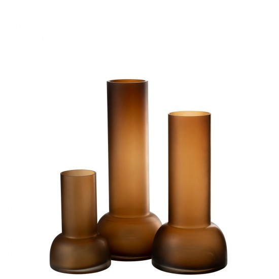 J Line Vaso Candeliere Yoko Vetro Marrone Large Jarron Candelabro Yoko Vidriomarron Grande.