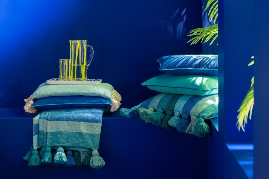 Jline Bicchiere Righe Vetro Trasparente Giallo.