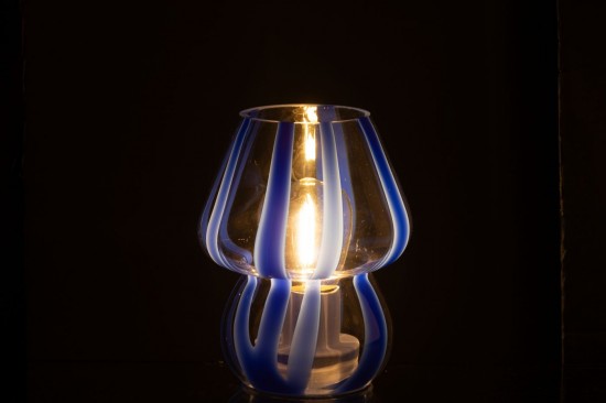 J Line Éclairage Armatures Luminaires D'intérieur Pieds De Lampe Avec Abat Jour Lampes De Table Jolipa Lampe Rayures Verre Tra.