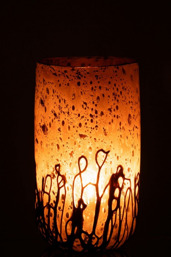 J Line Grands vases Grand vase Vases hauts Vase haut. Jolipa Vase Chandelier Petra Verre Marron Blanc Small.