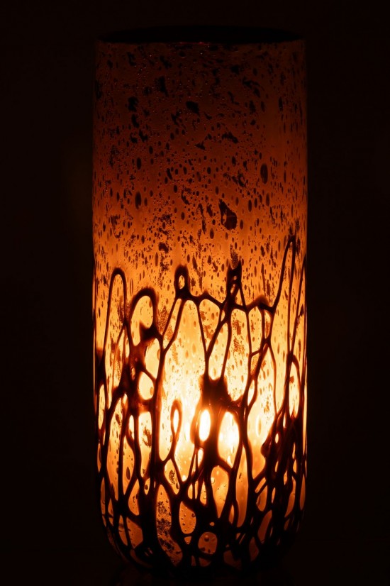 J Line Grands vases Grand vase Vases hauts Vase haut. Jolipa Vase Chandelier Petra Verre Marron Blanc Large.