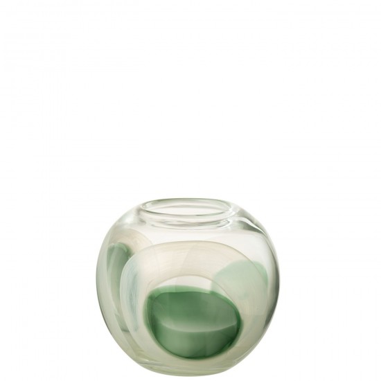 J Line Vaas Livy Glas Groen Wit Transparant Small grote vazen Grote vaas Hoge vazen Hoge vaas JO53559.