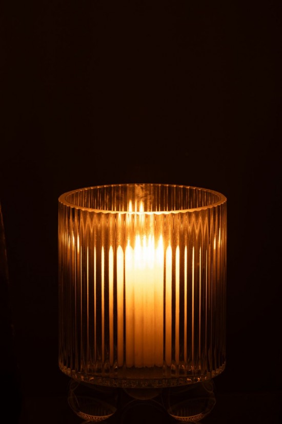 J Line lanternes photophores Jolipa Photophore Clara Verre Transparent Small.