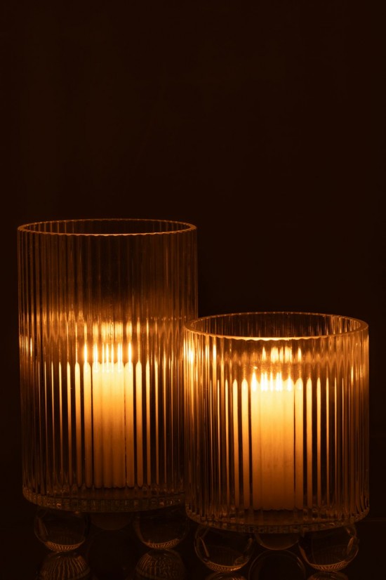 Jline Windlicht Clara Glas Transparent Large lanternen.