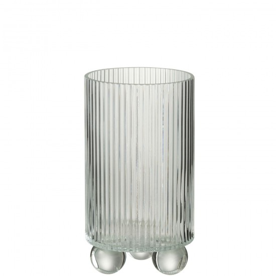 J Line Windlicht Clara Glas Transparant Large windlichten JO53581.