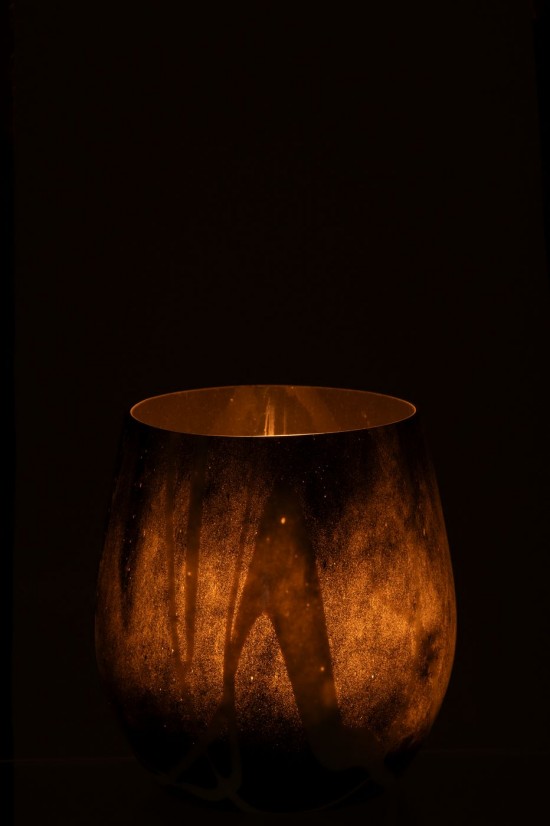 J Line lanternes photophores Jolipa Photophore Effet Fume Verre Noir Blanc.