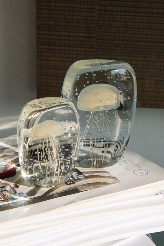 Jline Portapapeles Calypso Triangulo Vidrio Transparente Beige Small.