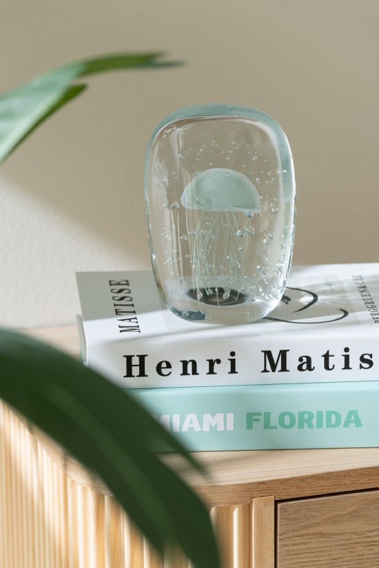 Jline Portapapeles Calypso Triangulo Vidrio Transparente Verde Small.