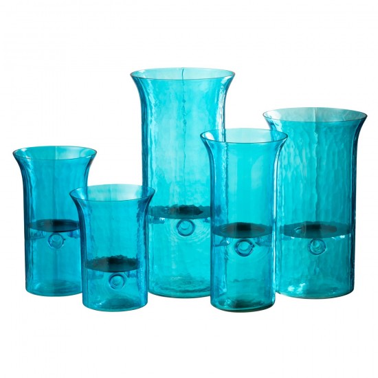 Jline Windlicht Tarifa Smal Glas Azuur Extra Large.