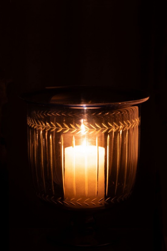 J Line lanternes photophores Jolipa Photophore Vase Tarifa Verre Bleu.