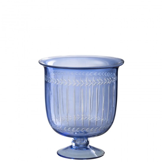 J Line Windlicht Vaas Tarifa Glas Blauw windlichten JO53742.