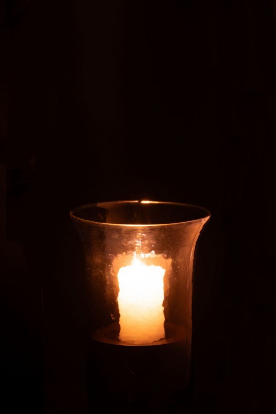 J Line lanternes photophores Jolipa Photophore Tarifa Etroit Verre Bleu Extra Small.